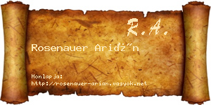 Rosenauer Arián névjegykártya